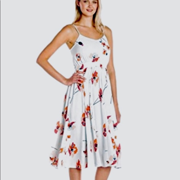 NWT Anthropologie Paper Crown Rare Midi Dress in Poppy - Picture 1 of 5